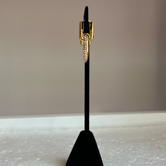 J. Crew Gold-Plated Pavé Link Earrings, NWT - Picture 5 of 5